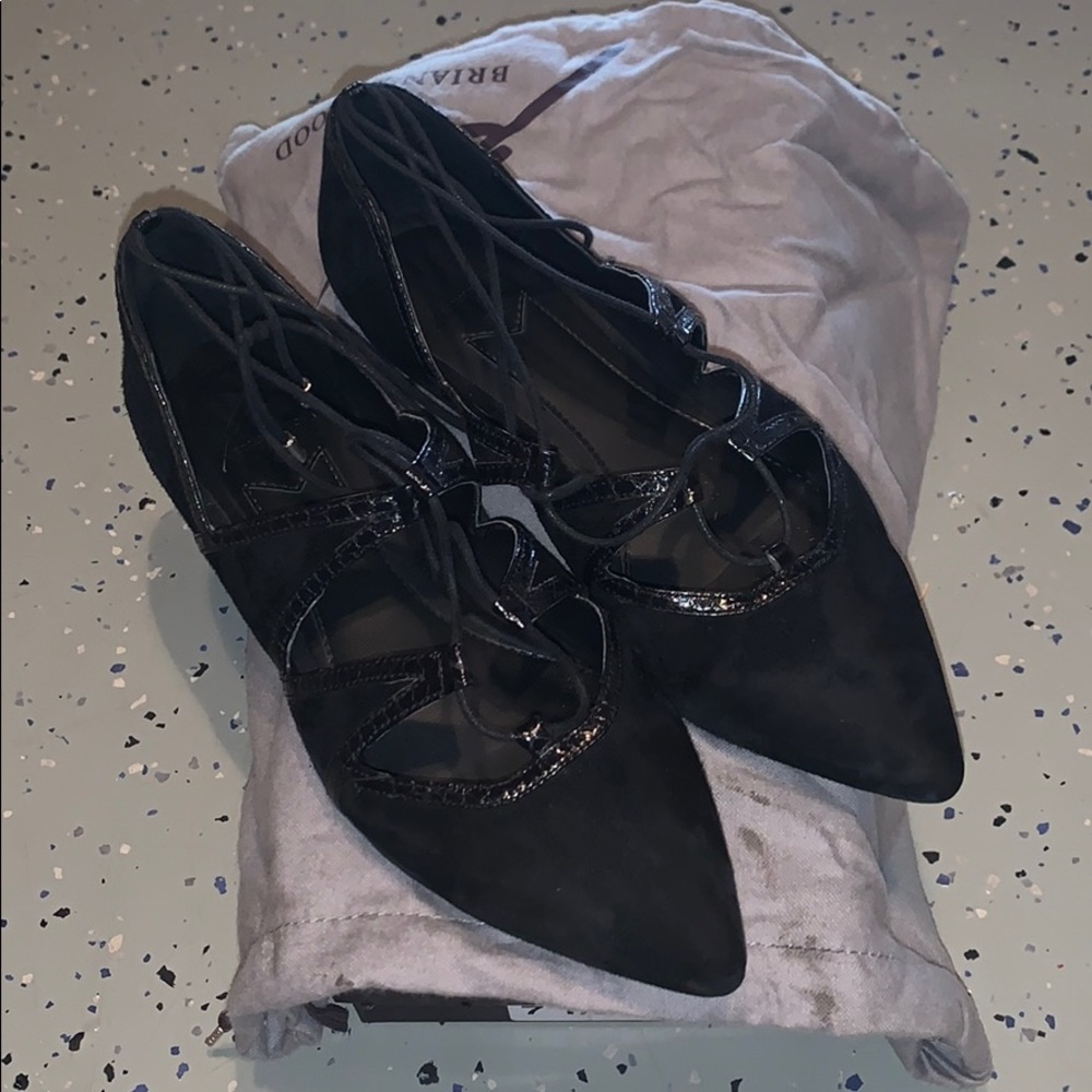 Brian Atwood B-Sanaa black suede flats - Picture 4 of 4